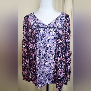 🔴Vintage America Long Sleeve Floral Blouse XXL